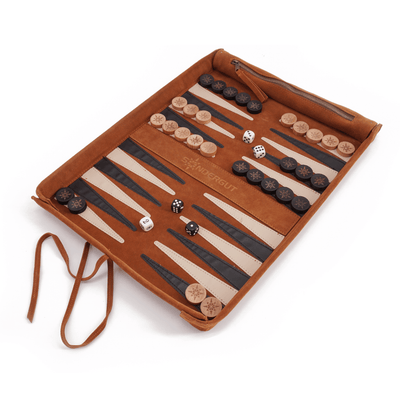 reisespiel backgammon deluxe | cognac - LANGBRETT